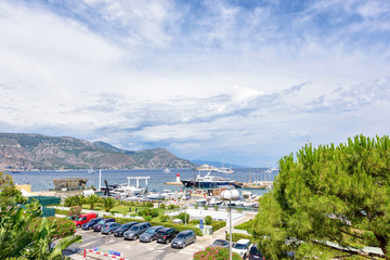 Fototapeta premium Daylight sunny view to port of Beaulieu-sur-Mer in France