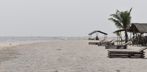 Fototapeta na wymiar Deserted beach in Africa
