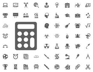 Calculator icon. science and education vector icons set.