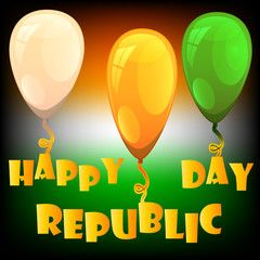 Naklejka premium Happy Indian Republic day celebration poster or banner background.
