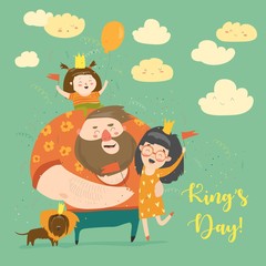Obraz na płótnie Canvas Family celebrating Kings Day