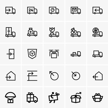  Set of twenty five delivery icons