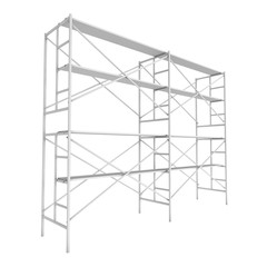 Scaffolding metal construction isolated on white. 3d render illustration