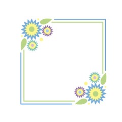 Floral flower frame vector art