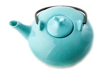 teapot blue in Chinese style isolate top view