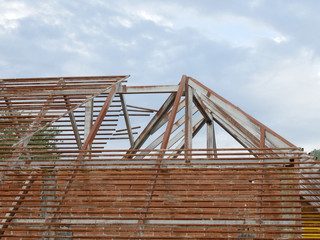 Steel structure of a building black and white background.