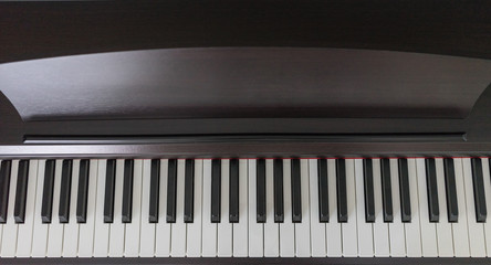 the close up of wooden piano 