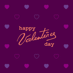 Valentines day design with text and hearts.