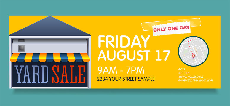 Printable banner template for garage or yard sale event. vector