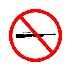 Vector, illustrator of no gun weapon sign. No weapons allowed sign.