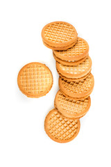 Stacks of cookies isolated on a white background