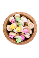 Small frosted cookies isolated on a white background