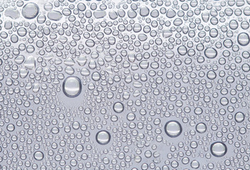 Water drops on gray background