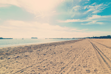 Santa Barbara beach in vintage tone
