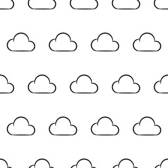 Seamless pattern from white cloud on white background of vector illustrations