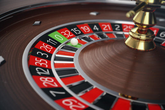 3D Rendering Casino Roulette concept. Gambling table in luxury casino. Casino Roulette Game
