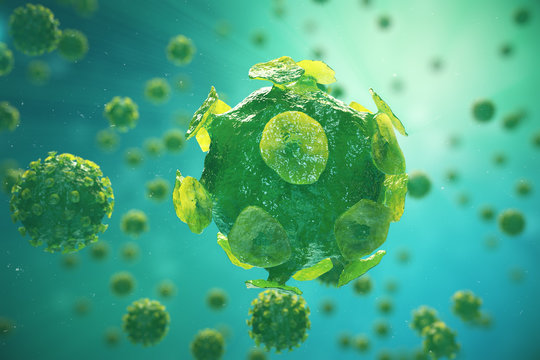 Viruses causing infectious disease, Global pandemic virus, 3d illustration