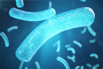 3d Illustration virus, bacteria, cell infected organism, virus abstract background. Hepatitis viruses in infected organism