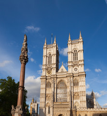 Fototapeta na wymiar Westminster Abbey and Column London UK
