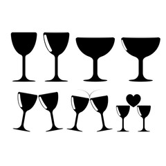 Bowl and glass set black color