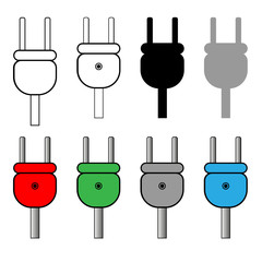 Plug set black grey white red green blue color