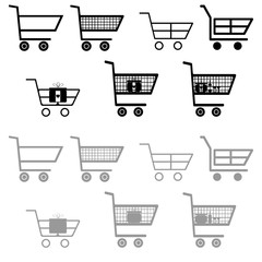 Cart for shopping black and grey color