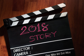 Naklejka premium 2018 story film slate cinema production
