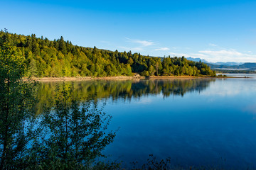 Shaori lake in early morning, Racha, Georgia