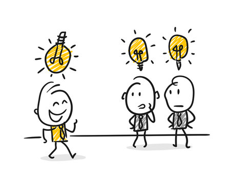 Strichfiguren / Strichm&auml;nnchen: Talent, auffallen, unkonventionell denken. (Nr. 167)