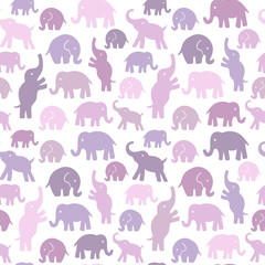 Seamless vector pattern with elephants. Can be used for textile, website background, book cover, packaging.