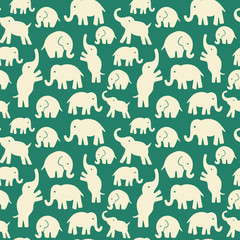Seamless vector pattern with elephants. Can be used for textile, website background, book cover, packaging.