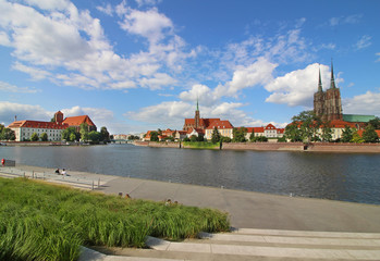 Obraz premium Vega del río Oder, Wroclaw, Polonia