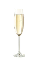 Champagne glass isolated on white background