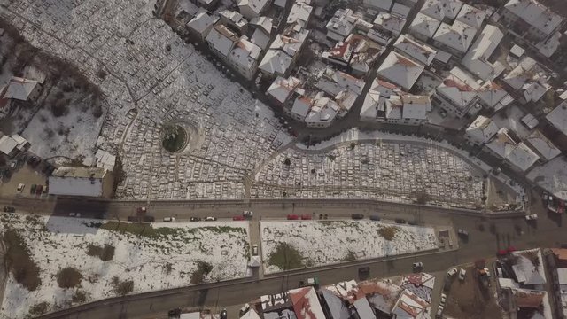Aerial, Cemetery, Muslim cemetery Kovaci, Sarajevo, Bosnia and Herzegovina