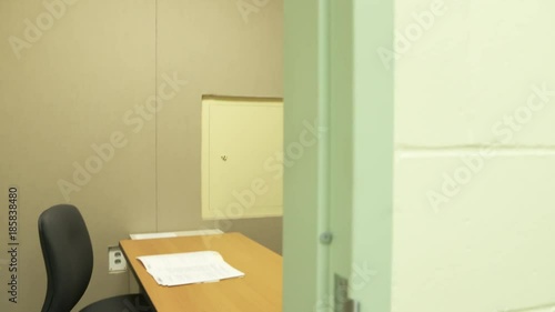 Pov Dolly Movement Shot Entering A Jail Interview Or