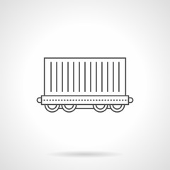 Cargo wagon flat line vector icon