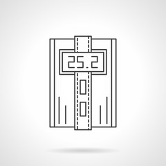 Digital thermostat flat line vector icon
