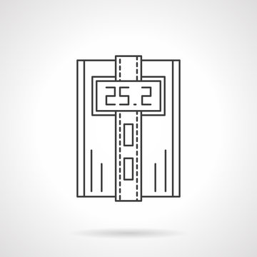 Digital Thermostat Flat Line Vector Icon