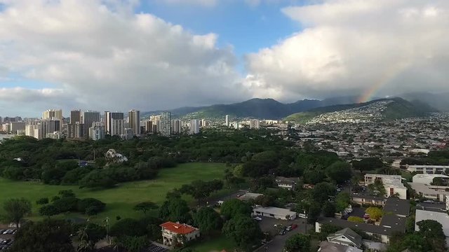 Storm Approaches Honolulu Rainbow Arch Oahu Island Hawaii