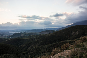 Fototapeta premium Mountain. Sunset landscape. Costa del Sol, Andalusia, Spain.