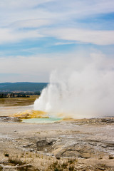 Fototapeta na wymiar Yellowstone National Park UNESCO World Heritage geysers this must-see during your vacation in America mustsee