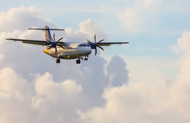 Propeller Aircraft with Wheels Down