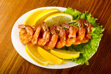 Grilled prawns