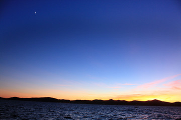 Fototapeta na wymiar Adriatic sunset on the seacoast