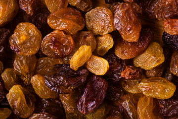 Diet healthy food. Raisin dried grape as background texture