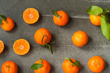tangerine on a stone background