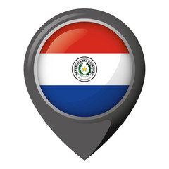 Icon representing Paraguay square button flag. Ideal for catalogs of institutional materials and geography