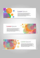 header set of three banner business vector design modern color circle