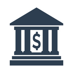 Icon of Bank on white background.