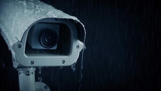 CCTV Camera Dripping In Rain